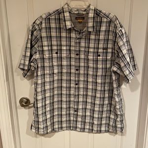 EDDIE BAUER SS Button Front Men’s Plaid Shirt SZ XL GUC B18